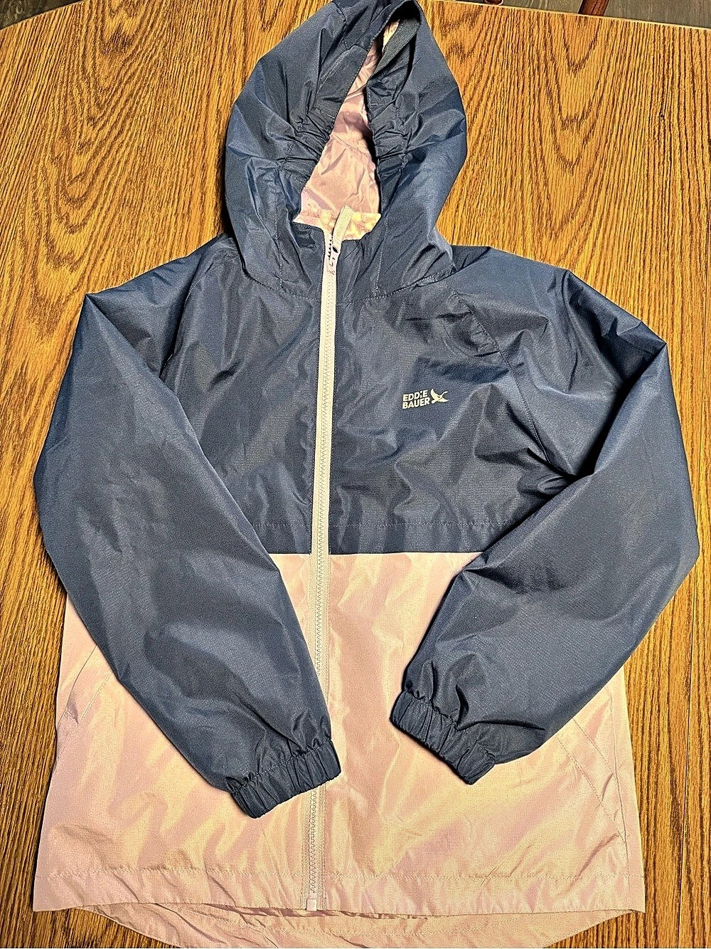 Eddie Bauer Girls Medium 10 - 12 Color Block Rain Jacket in Perfect Condition